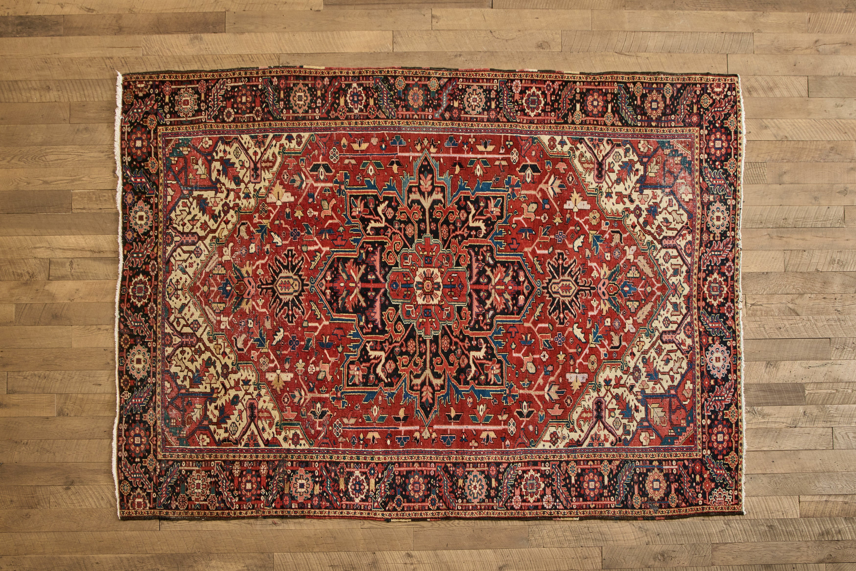 Red & Blue Heriz Rug 8'4 x 11'4