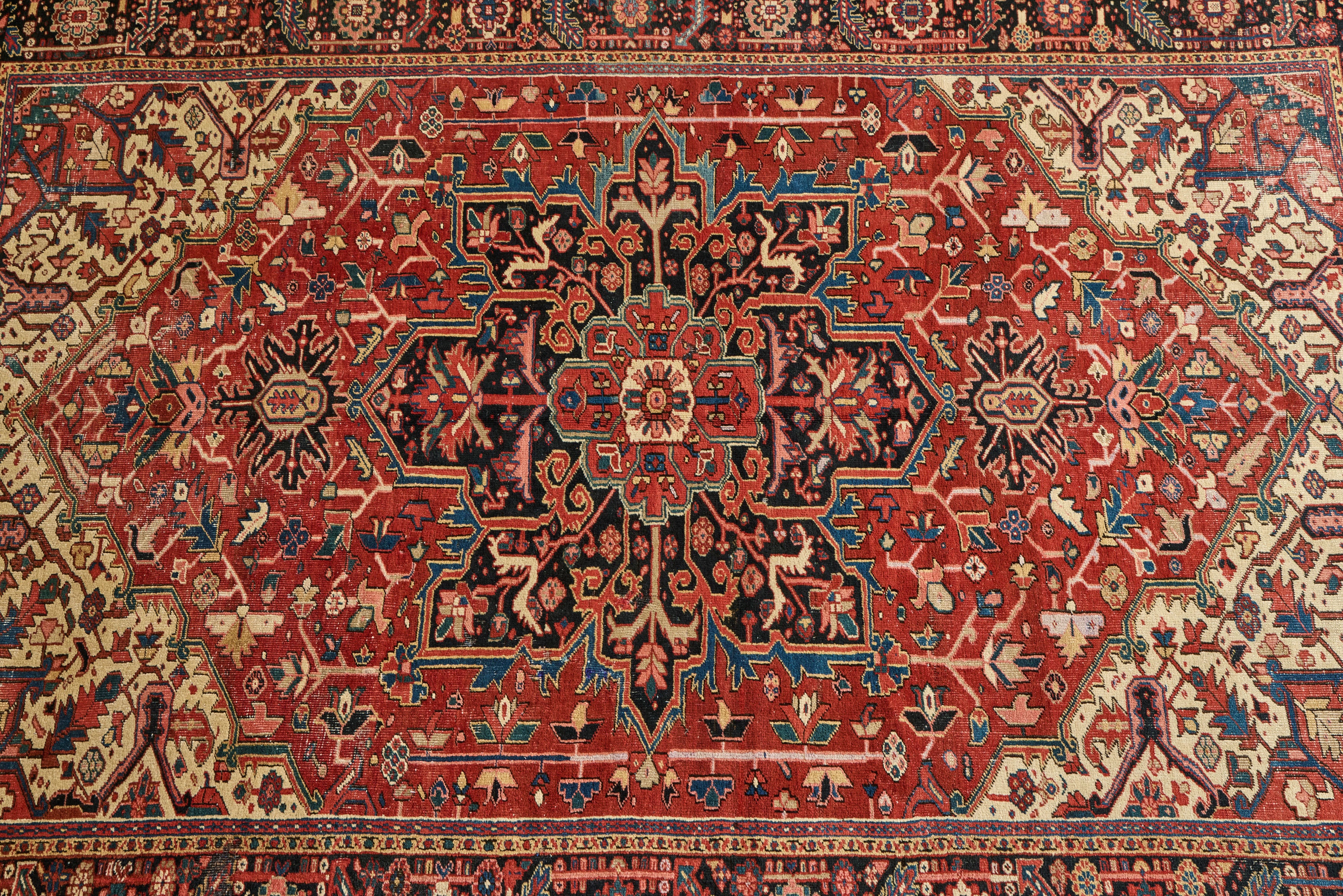 Red & Blue Heriz Rug 8'4 x 11'4