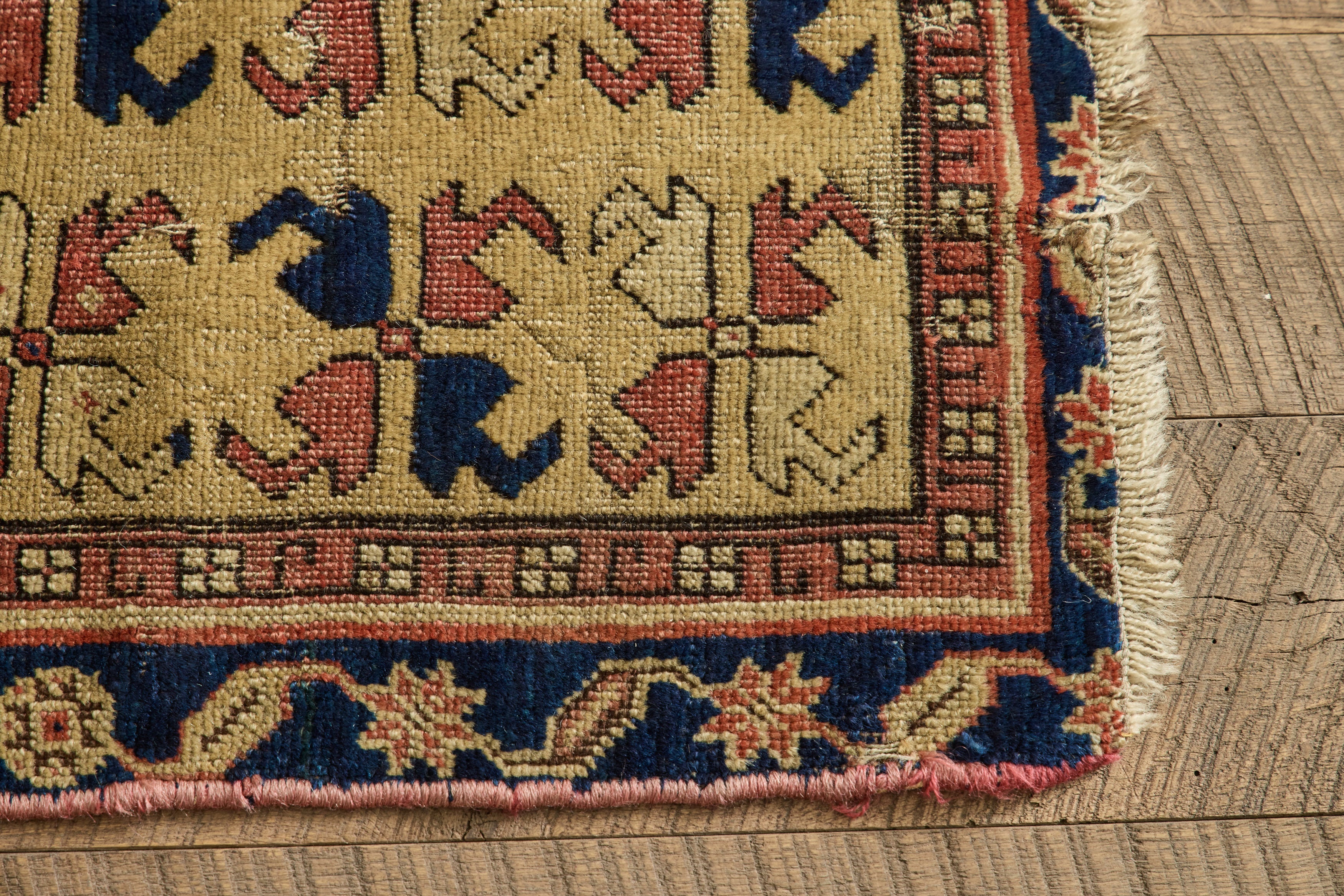 Caucasian Tribal Throw Rug 1'4 X 3
