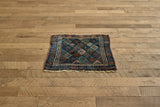 Blue Kurdish Scatter Rug 2'6 x 2'9