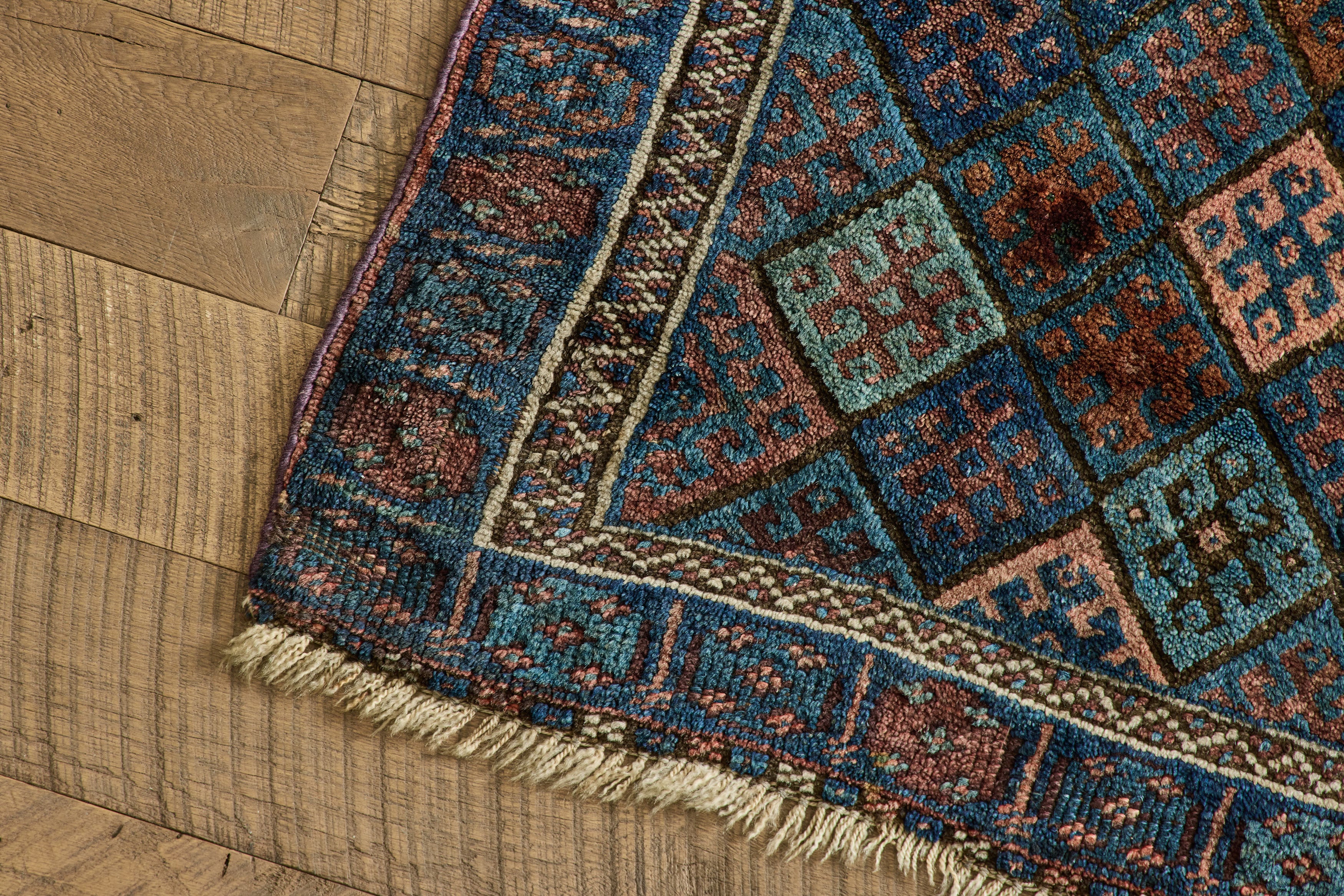 Blue Kurdish Scatter Rug 2'6 x 2'9
