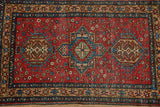 Floral Heriz Throw Rug 3'1 X 4'8