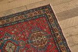 Floral Heriz Throw Rug 3'1 X 4'8
