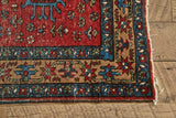 Floral Heriz Throw Rug 3'1 X 4'8
