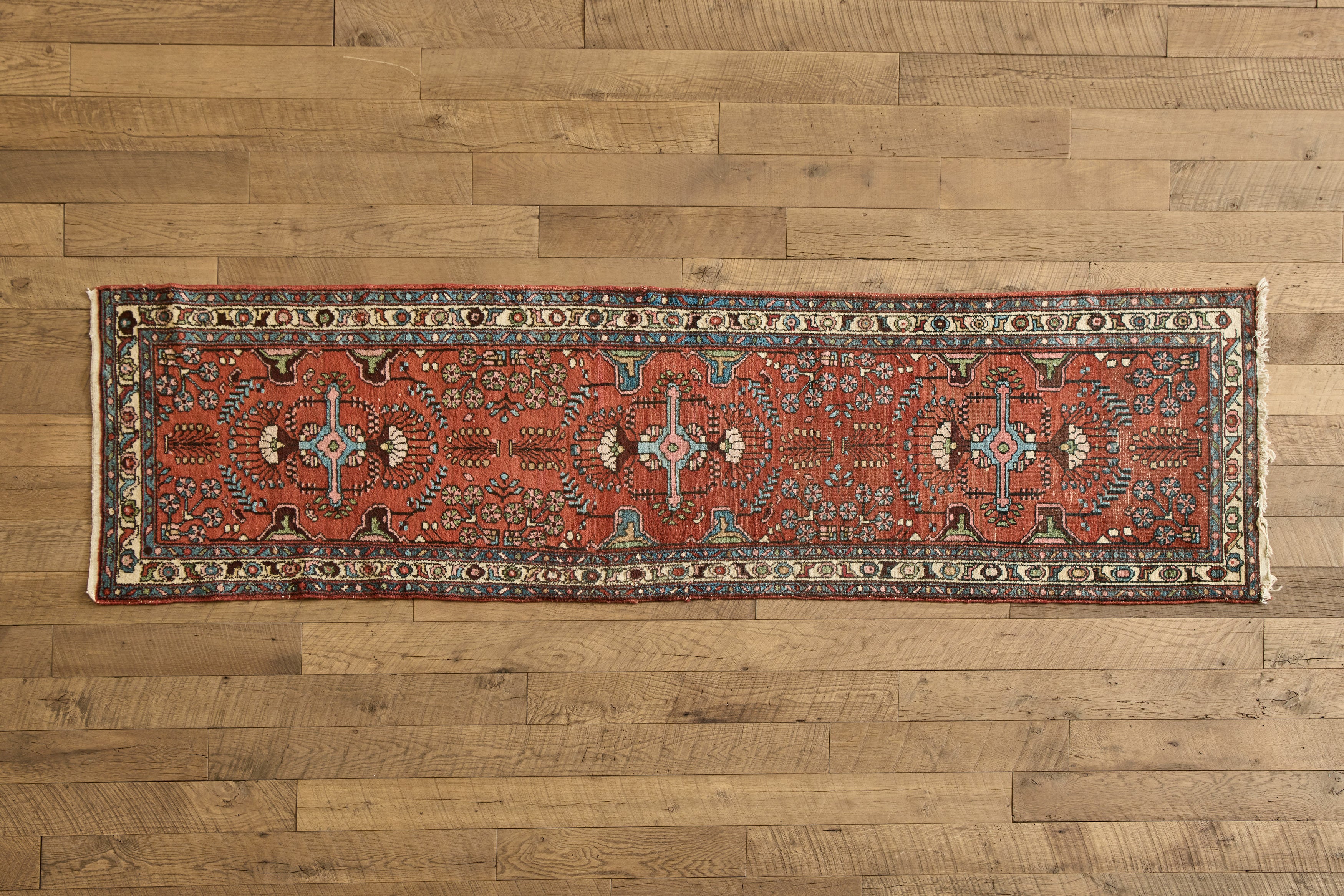 Red & Blue Persian Runner 2'7 x 9'6