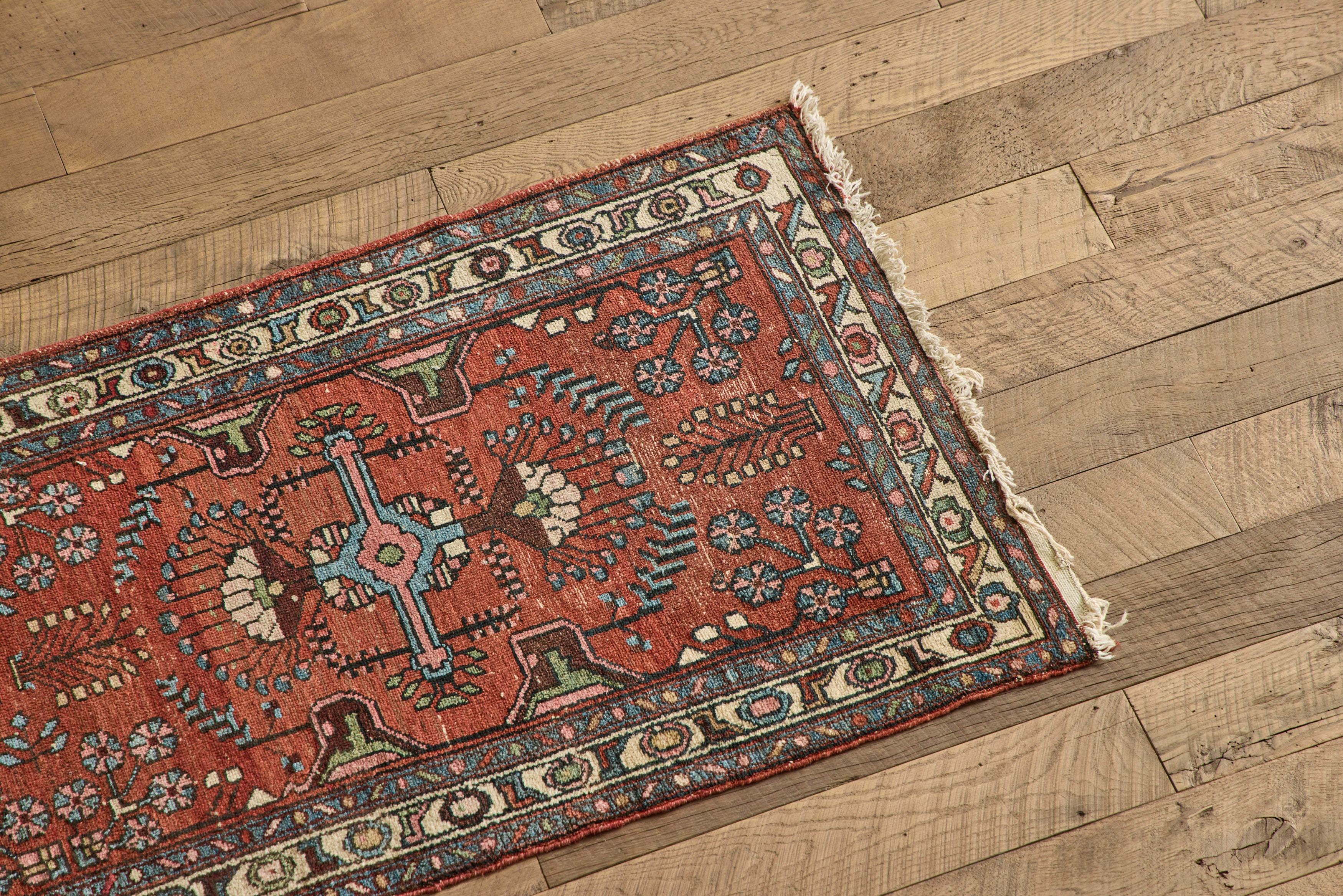 Red & Blue Persian Runner 2'7 x 9'6