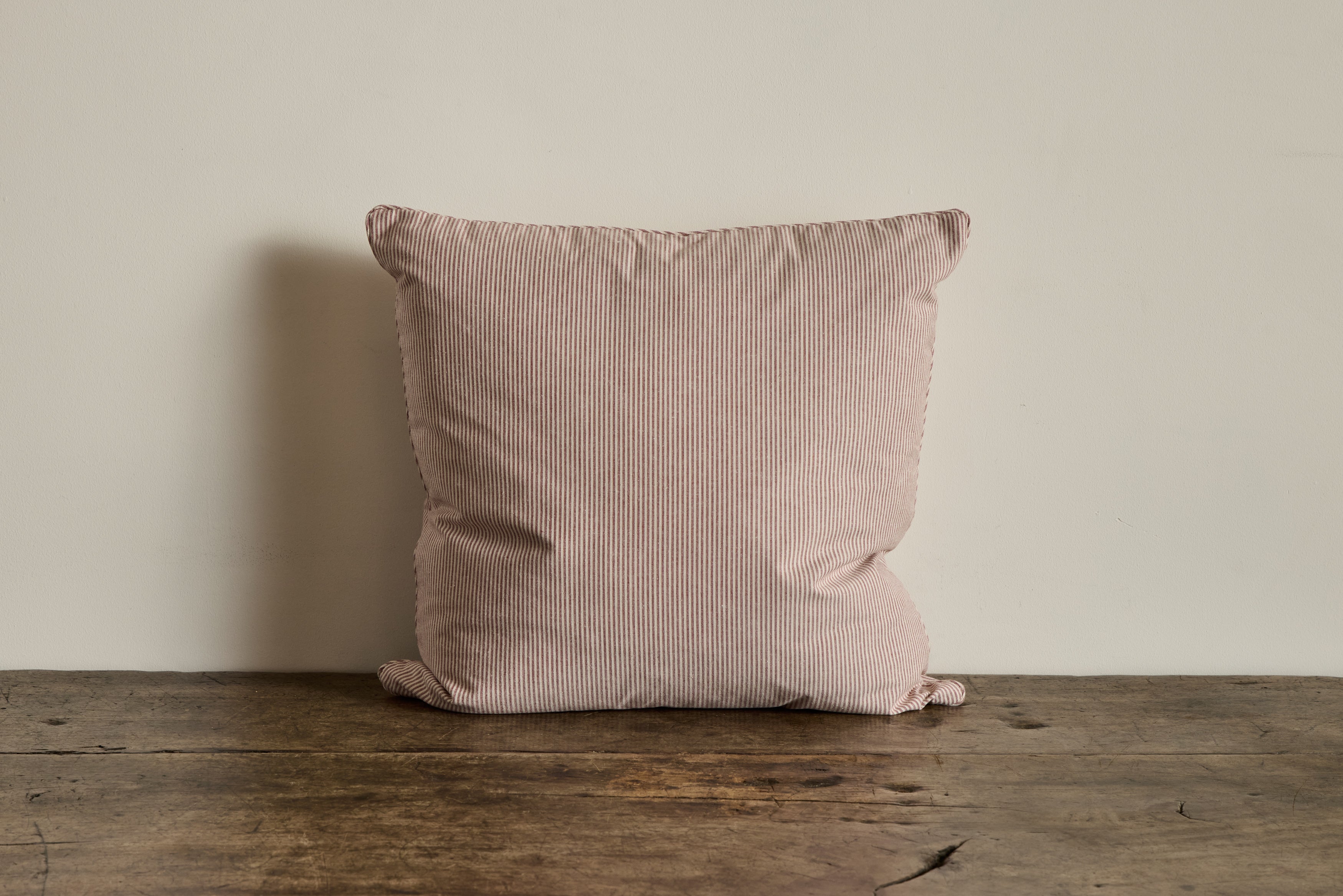 Howe Ticking in Red/White Pillow
