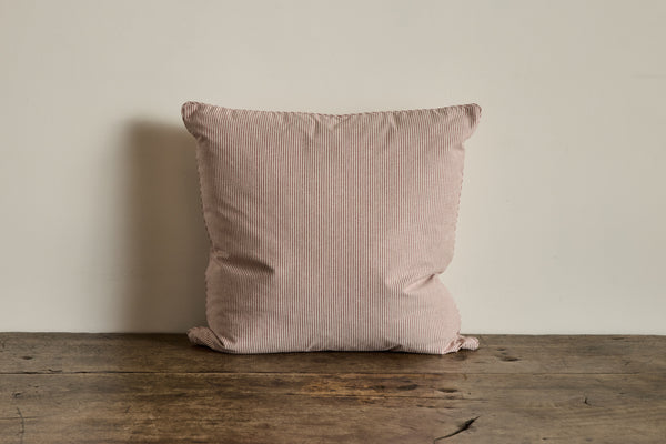 Howe Ticking in Pink/White Pillow