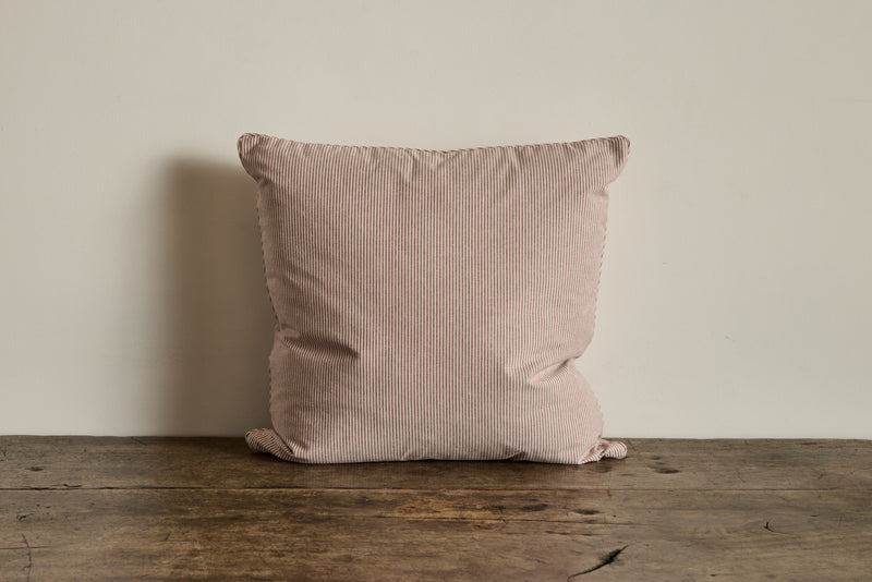 Howe Ticking in Red/White Pillow
