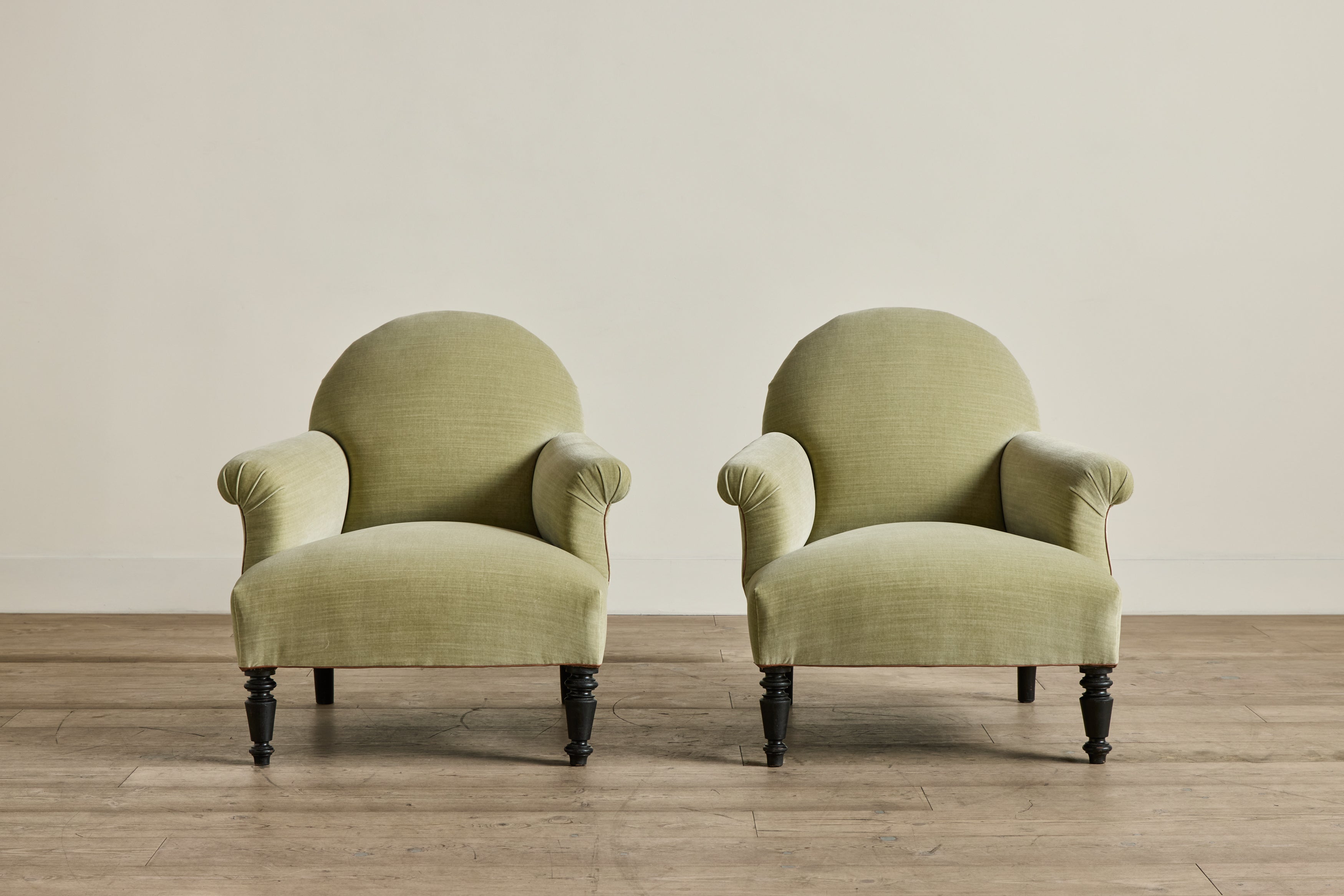 Pair of Velvet Club Chairs