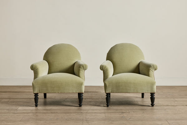 Pair of Velvet Club Chairs