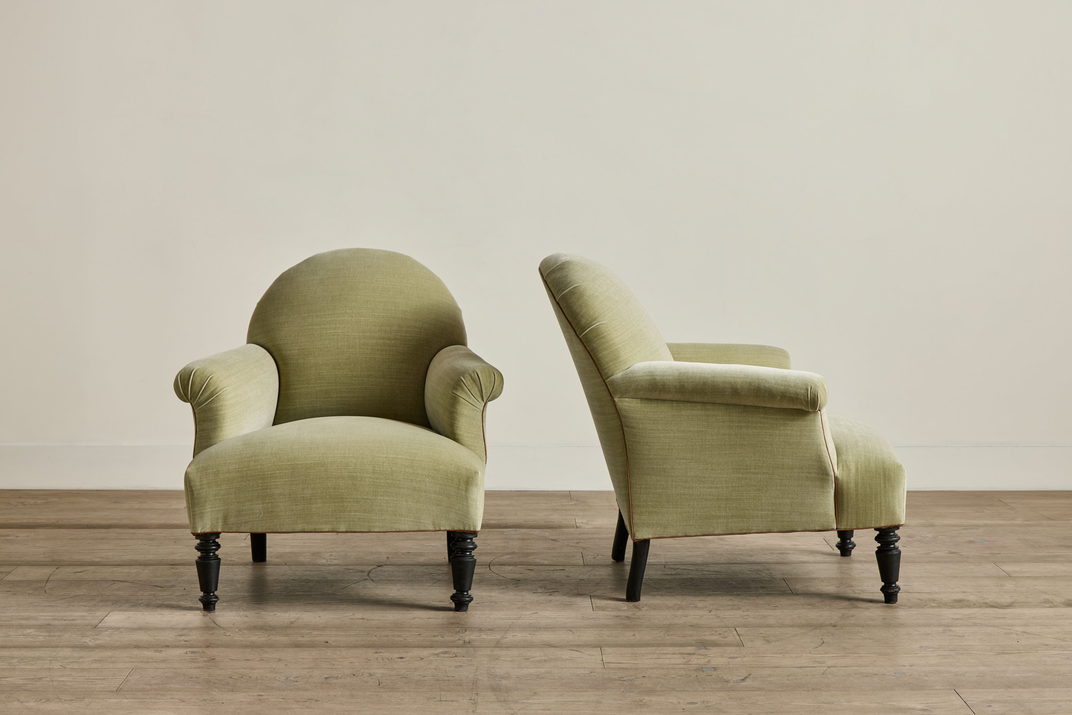 Pair of Velvet Club Chairs