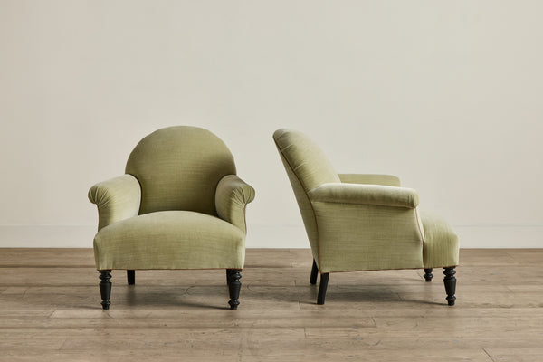 Pair of Velvet Club Chairs