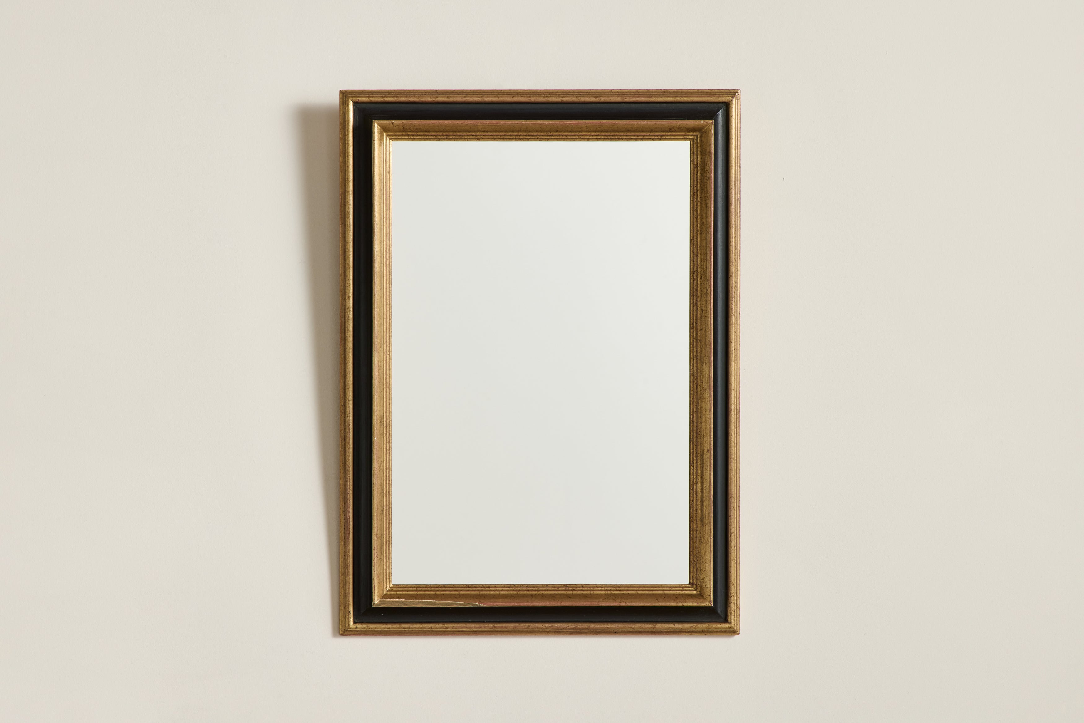 French Black & Gold Painted Mirror