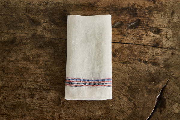Red & Blue Linen Tea Towel