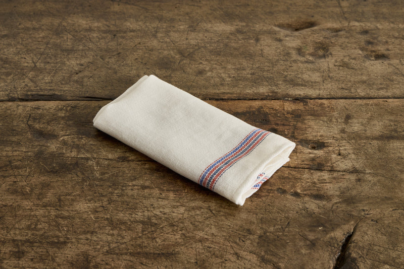 Red & Blue Linen Tea Towel