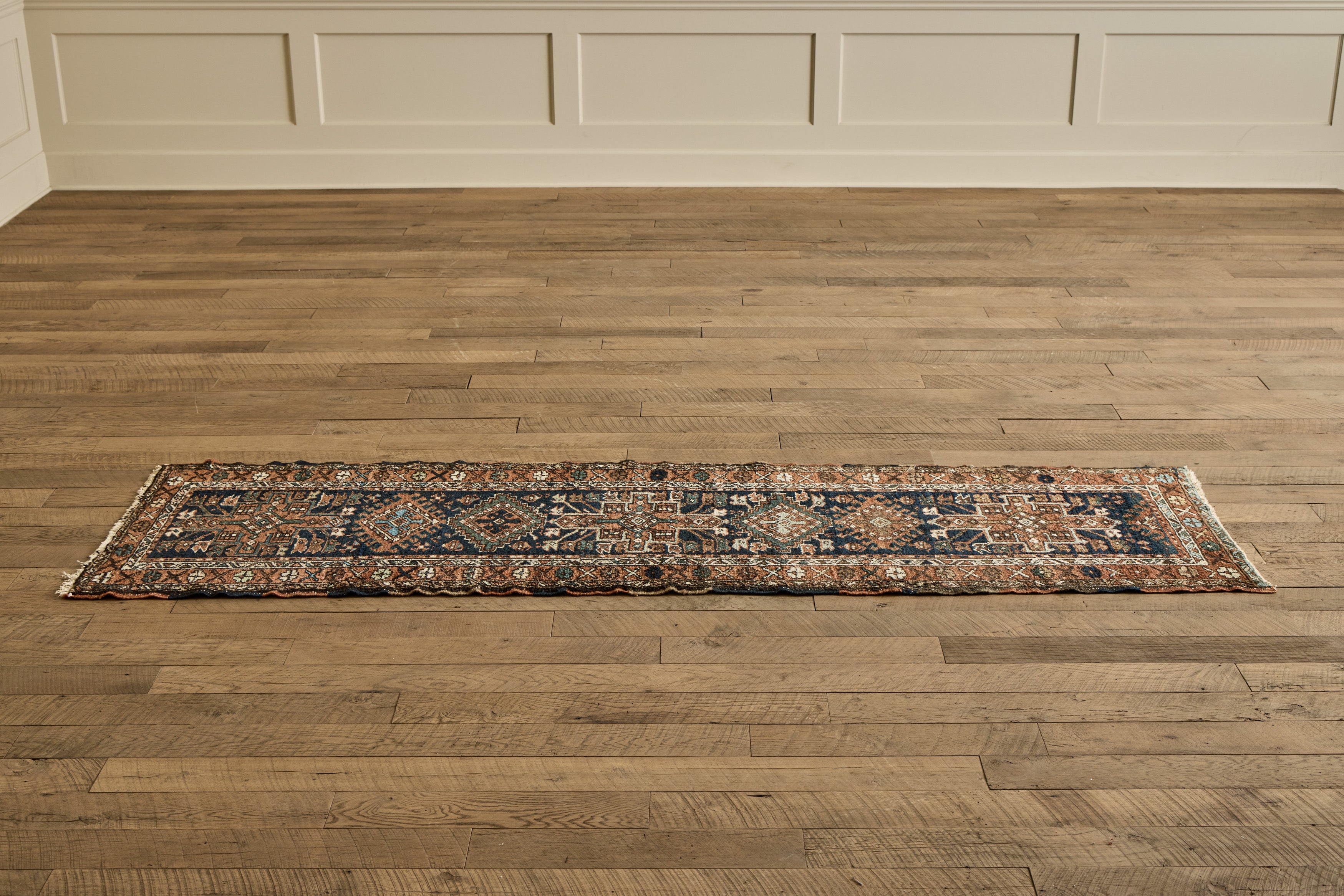 Blue & Orange Heriz Runner 2'9 X 9'6