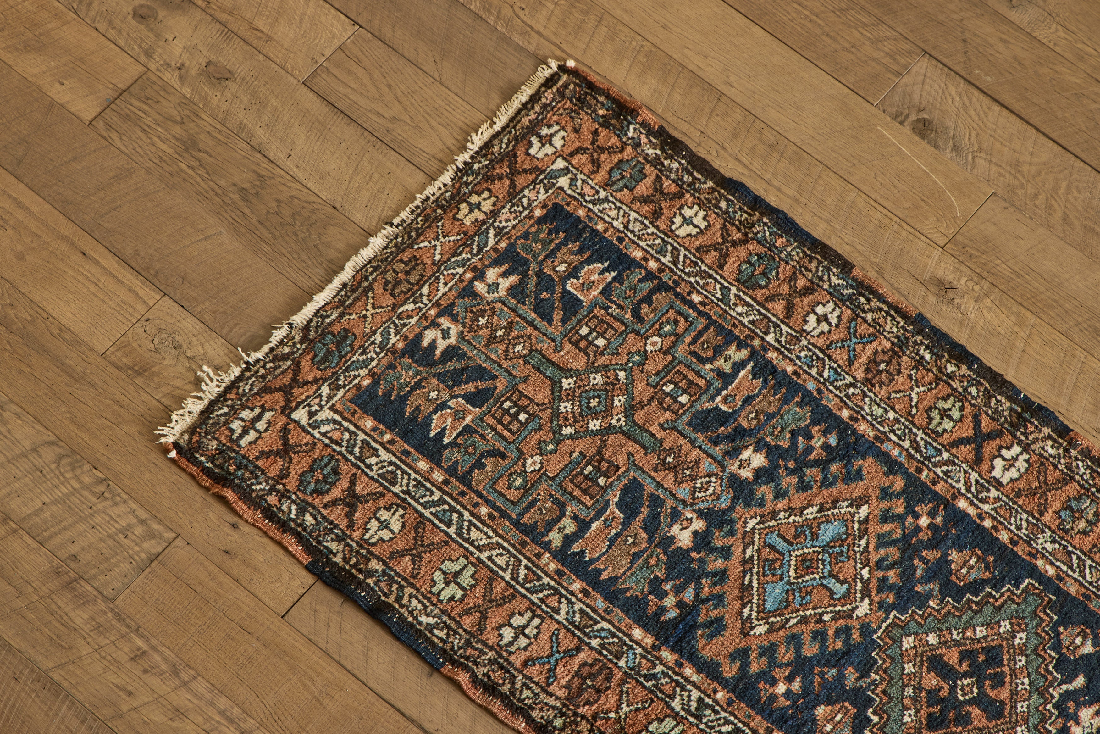Blue & Orange Heriz Runner 2'9 X 9'6