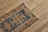 Blue & Orange Heriz Runner 2'9 X 9'6