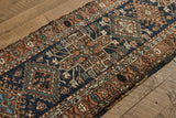 Blue & Orange Heriz Runner 2'9 X 9'6