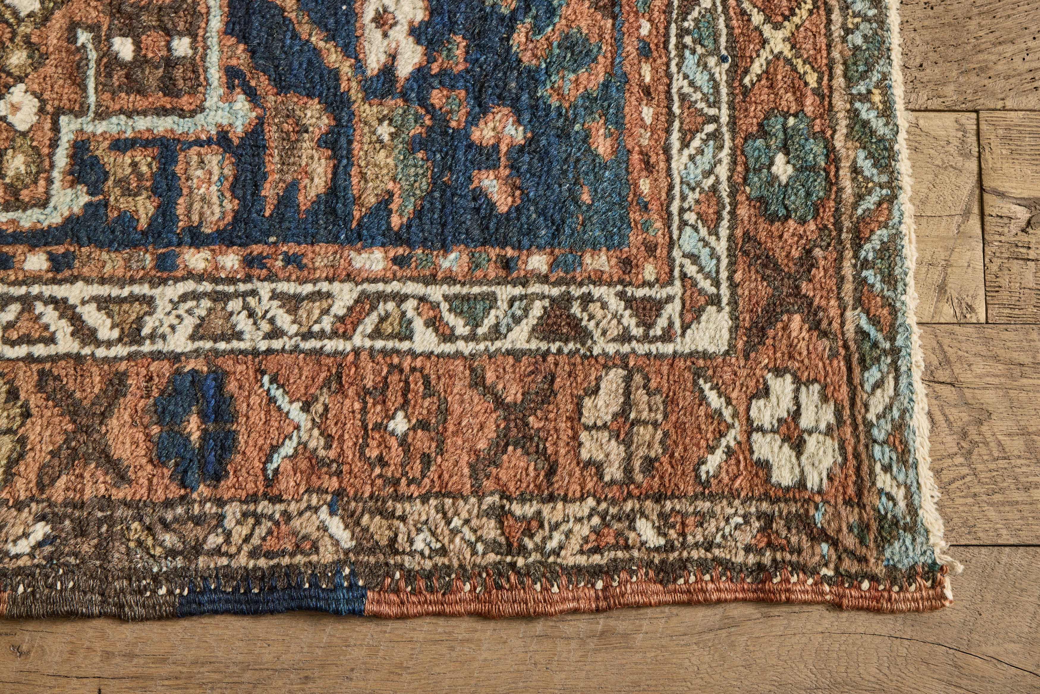 Blue & Orange Heriz Runner 2'9 X 9'6