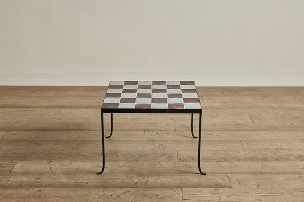 Burnt Sugar & Grey Tile Side Table