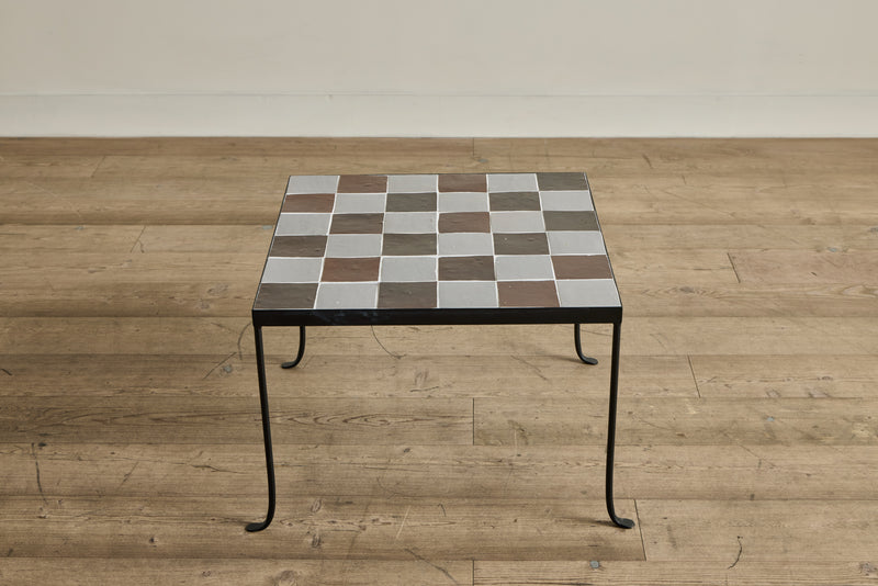 Burnt Sugar & Grey Tile Side Table