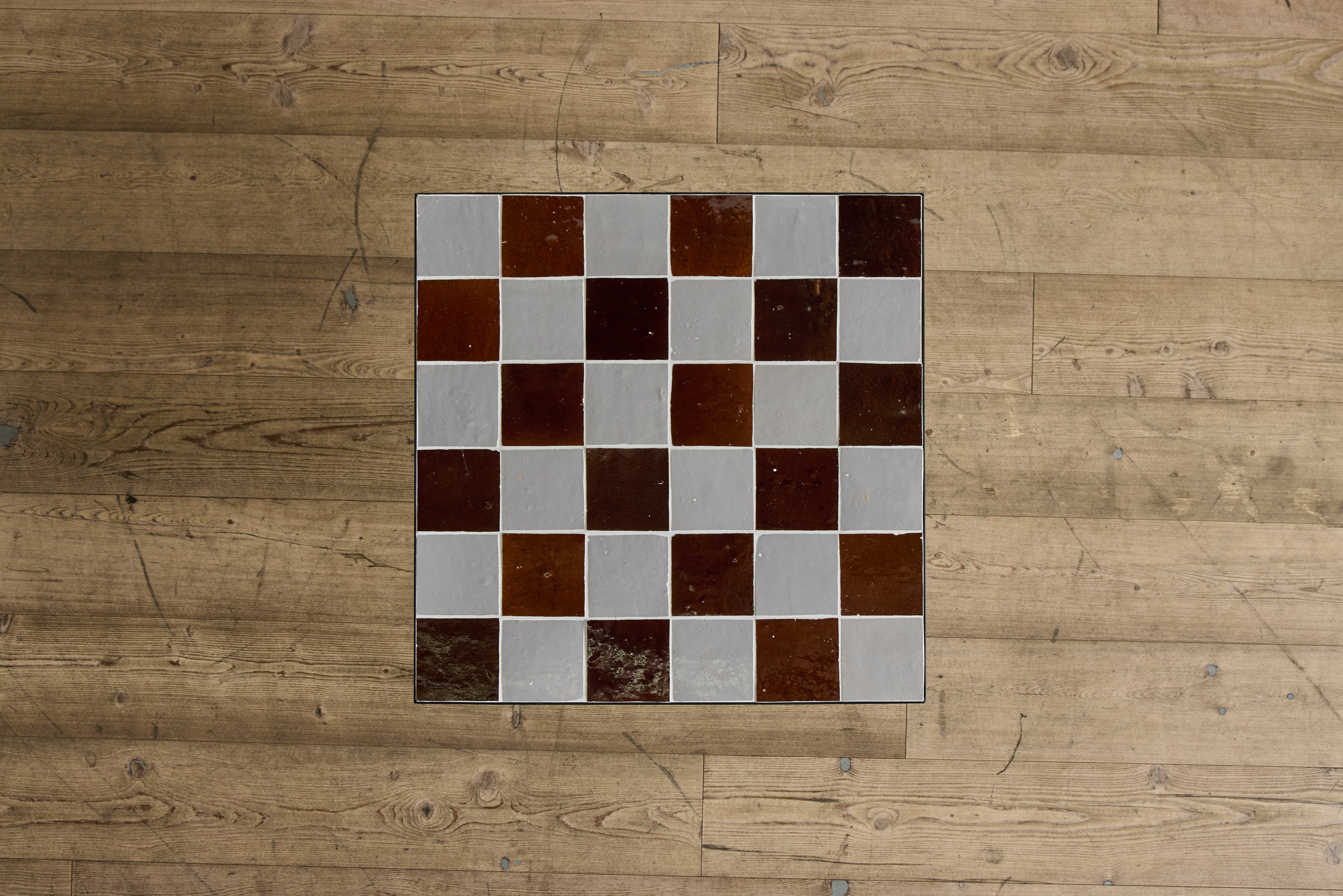 Burnt Sugar & Grey Tile Side Table