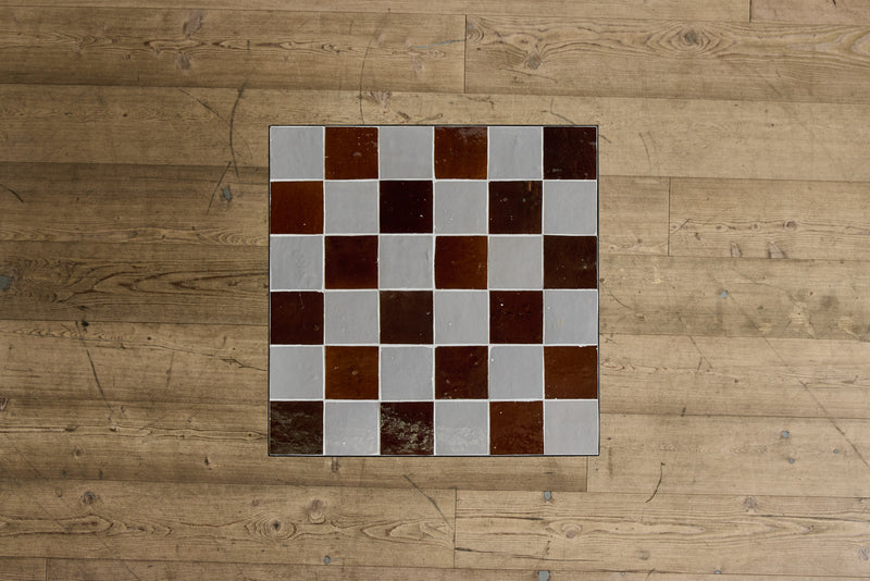 Burnt Sugar & Grey Tile Side Table