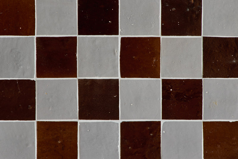 Burnt Sugar & Grey Tile Side Table