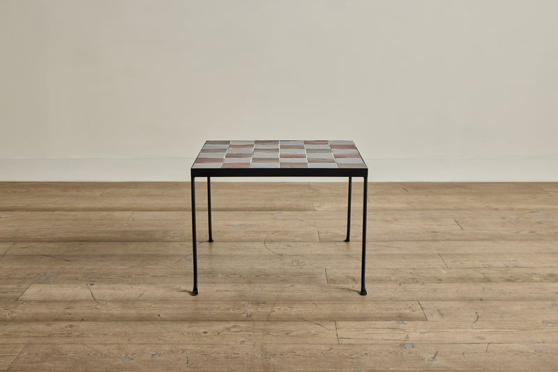 Burnt Sugar & Grey Tile Side Table