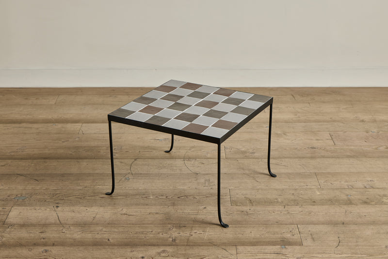 Burnt Sugar & Grey Tile Side Table