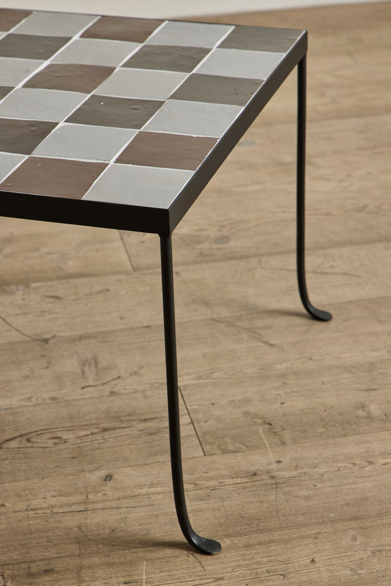 Burnt Sugar & Grey Tile Side Table