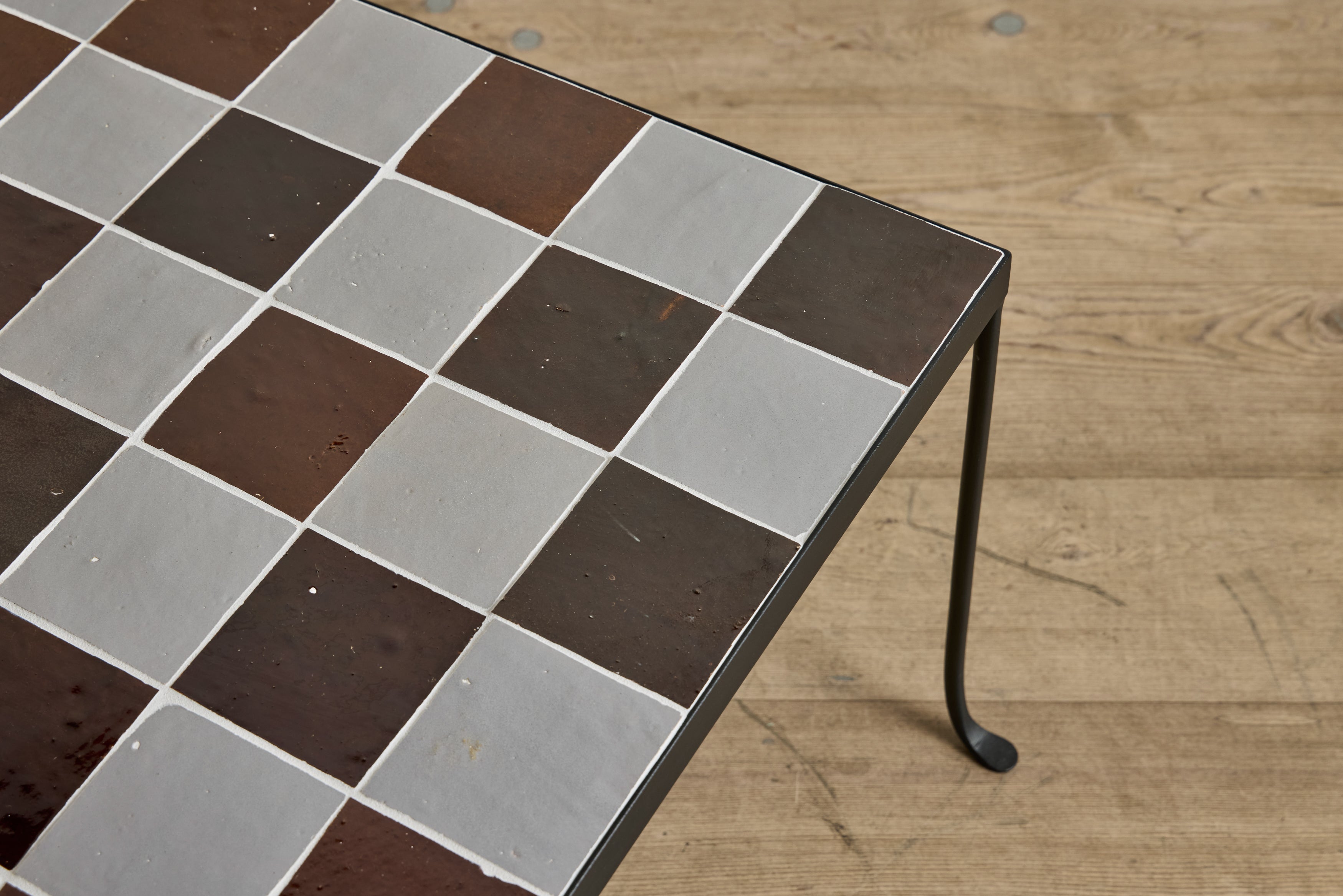 Burnt Sugar & Grey Tile Side Table