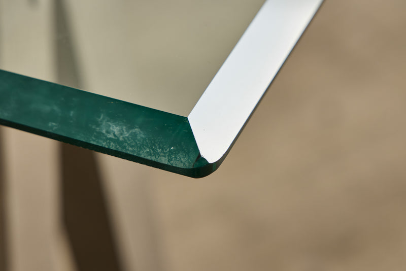 Glass & Steel Sawhorse Desk
