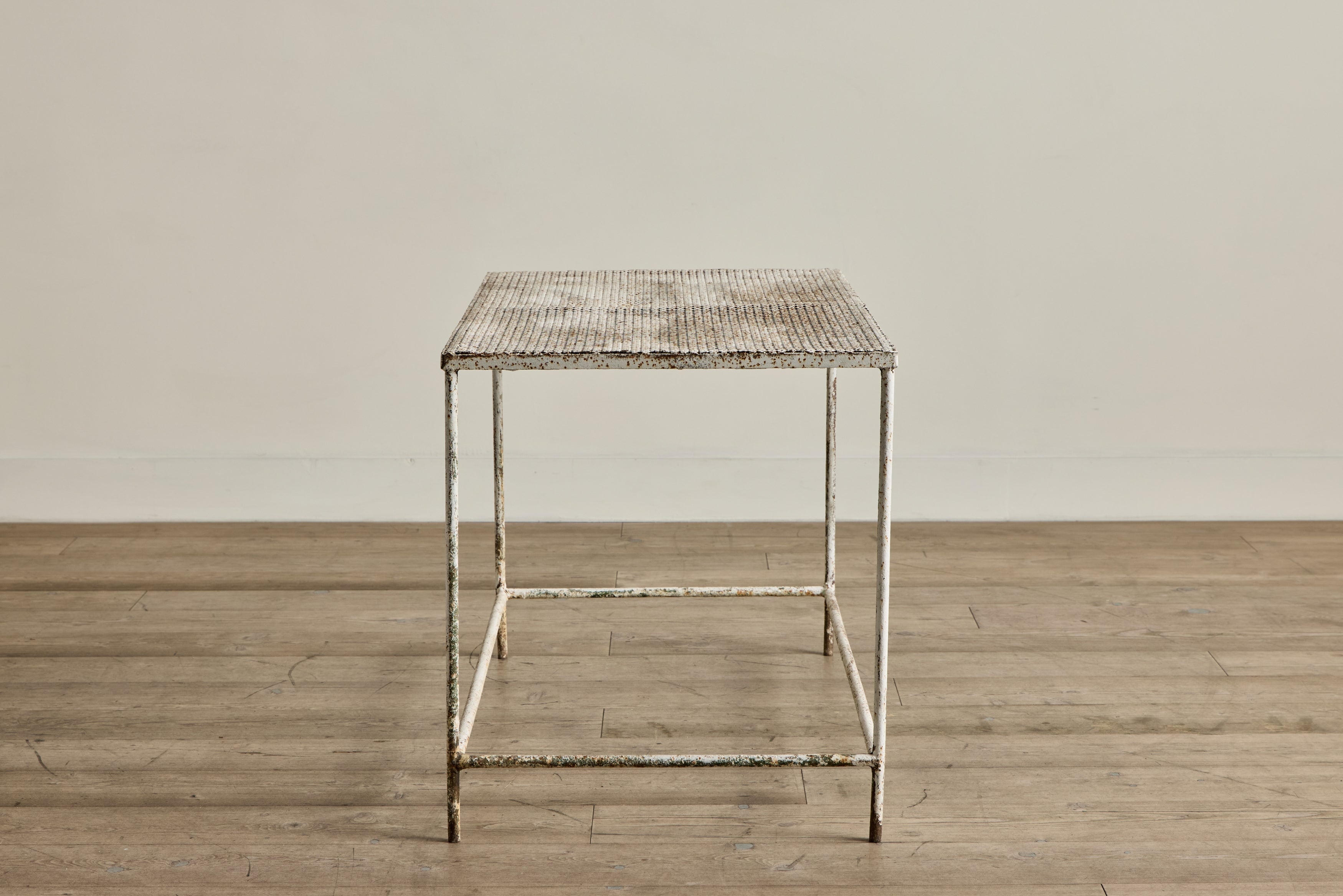 White Metal Side Table