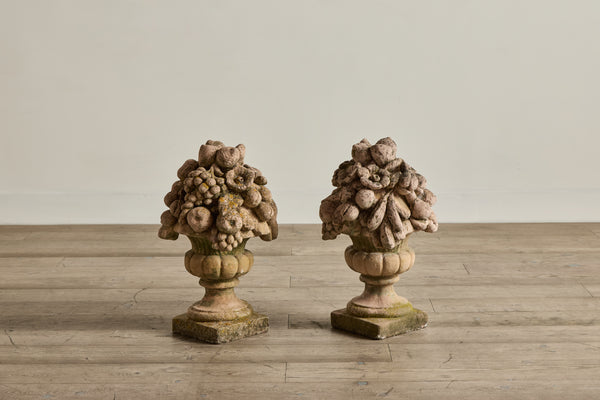 Pair of Terracotta Fruit Sculptures