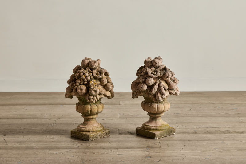 Pair of Terracotta Fruit Sculptures