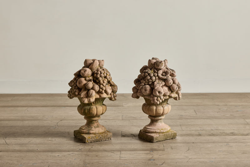 Pair of Terracotta Fruit Sculptures