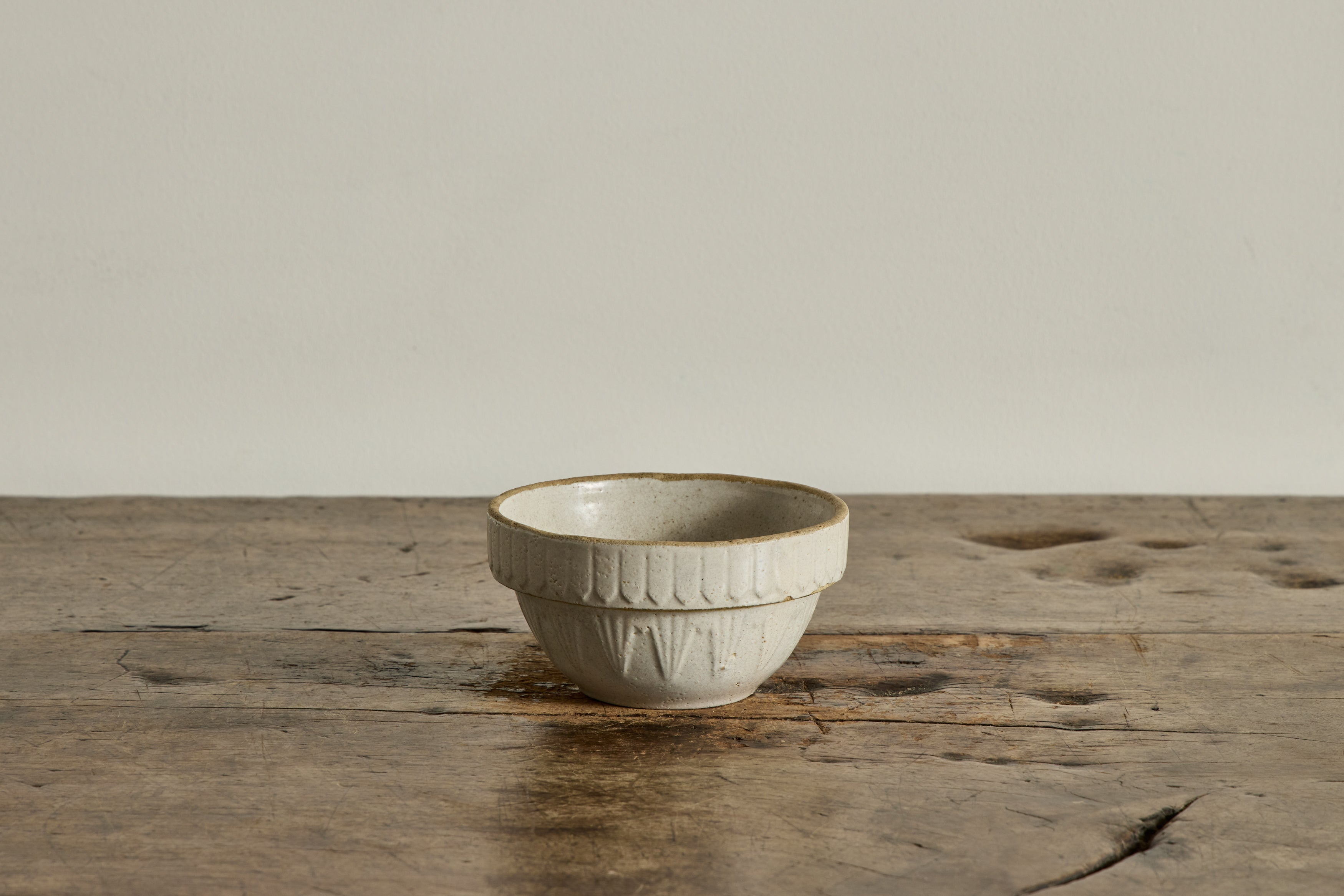 White Stoneware Crock Bowl 5.5"