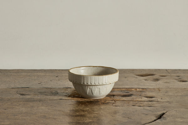 White Stoneware Crock Bowl 5.5"