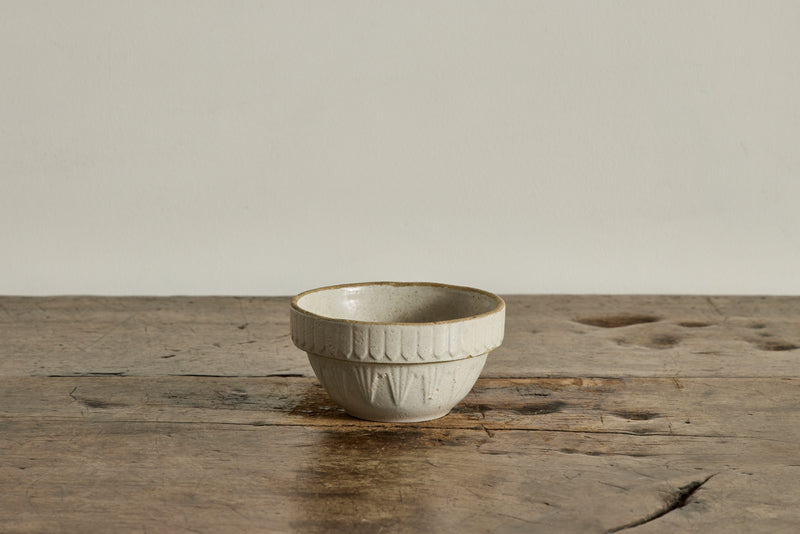White Stoneware Crock Bowl 5.5"