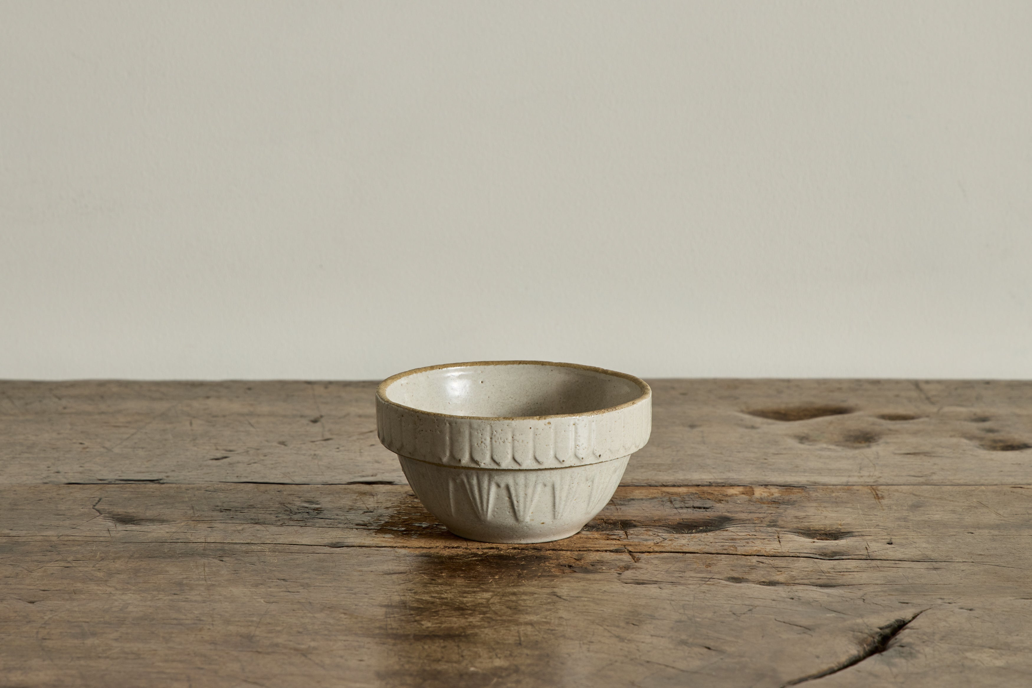 White Stoneware Crock Bowl 5.5"