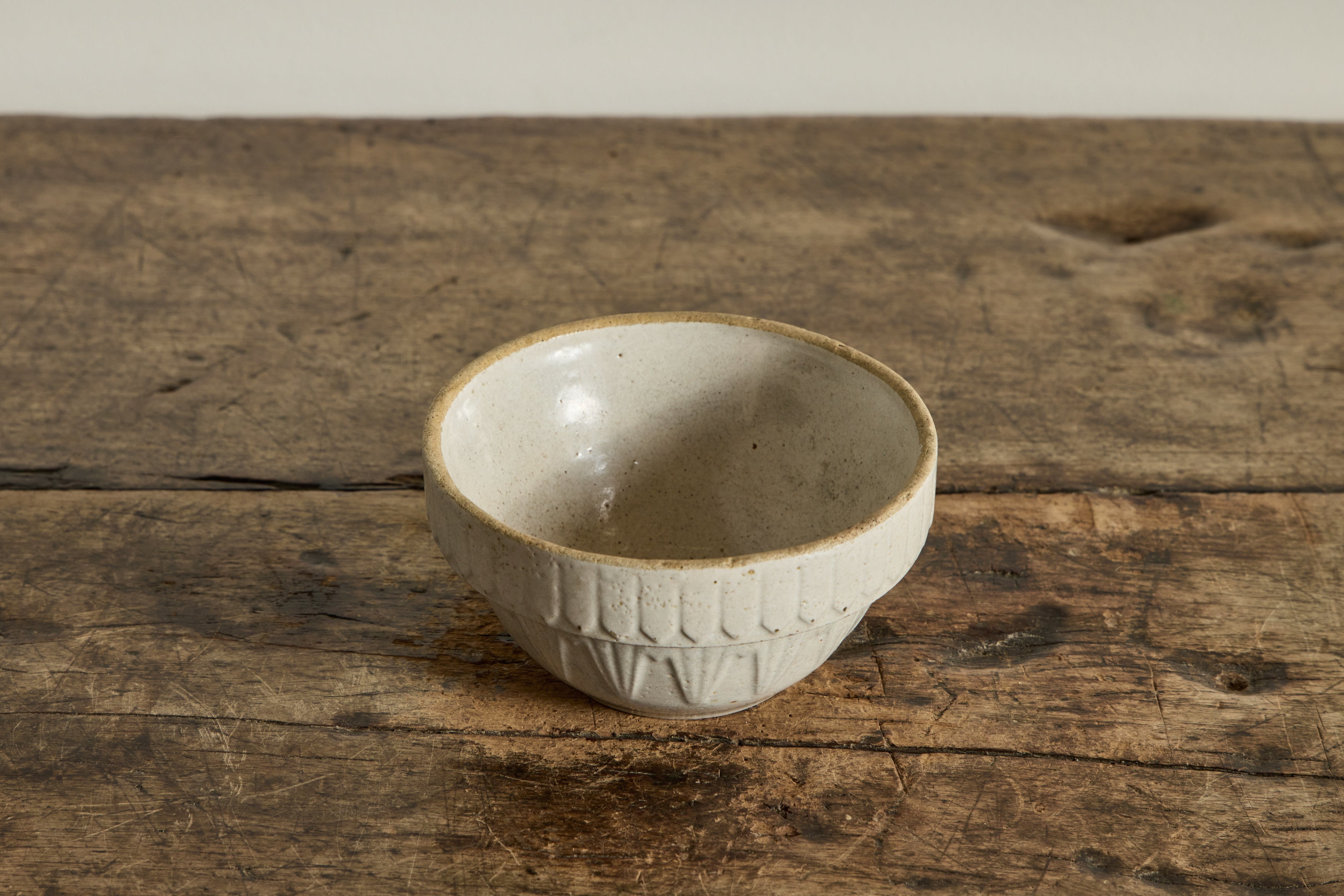 White Stoneware Crock Bowl 5.5"