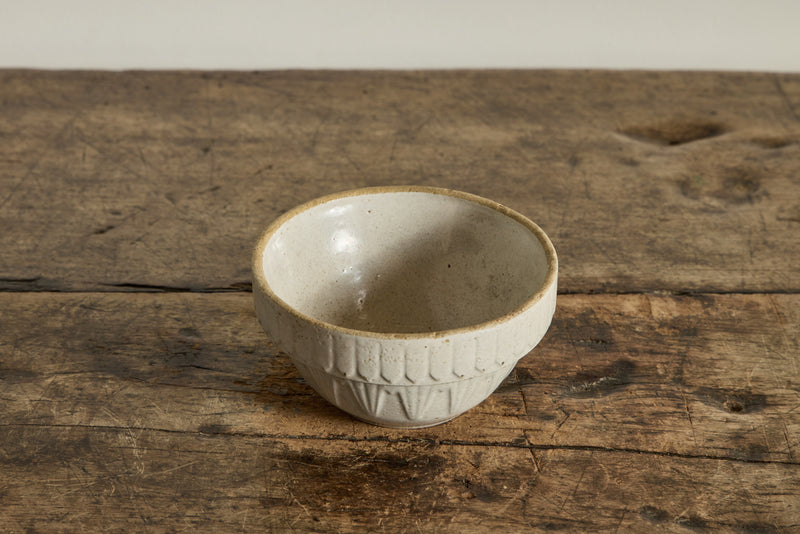 White Stoneware Crock Bowl 5.5"