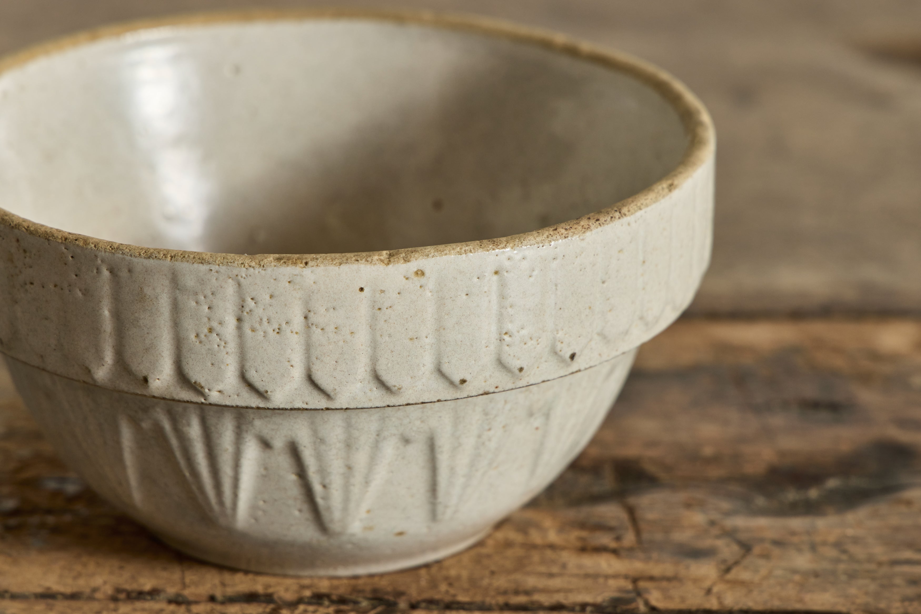 White Stoneware Crock Bowl 5.5"