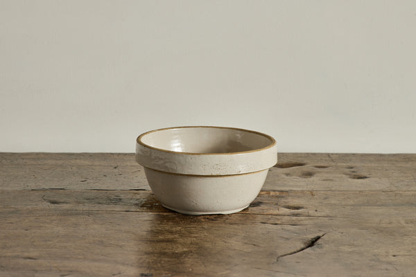 White Stoneware Bowl 8"