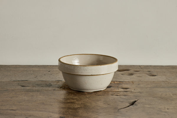 White Stoneware Bowl 8"