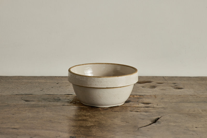 White Stoneware Bowl 8"
