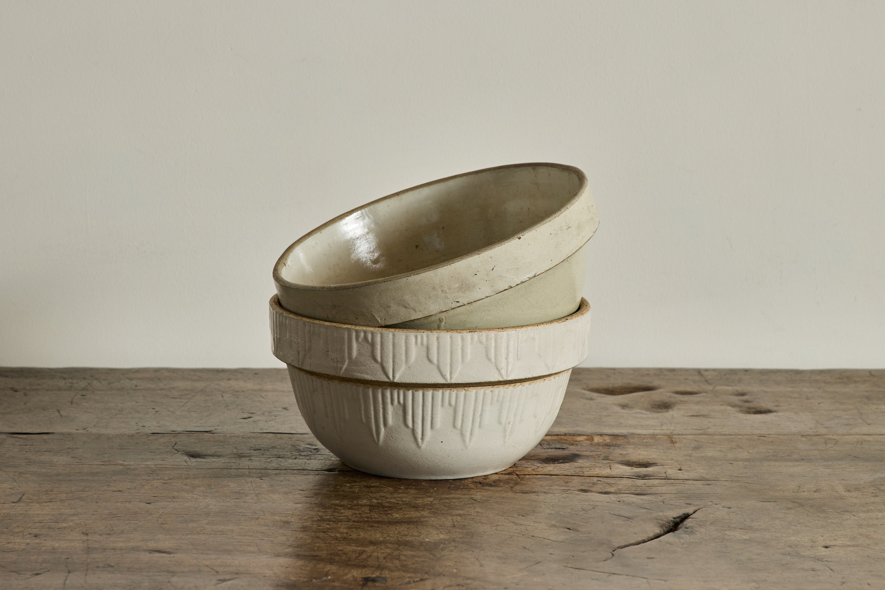 White Stoneware Bowl 10"